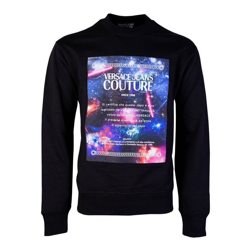 Versace Black Cotton Galaxy Sweatshirt