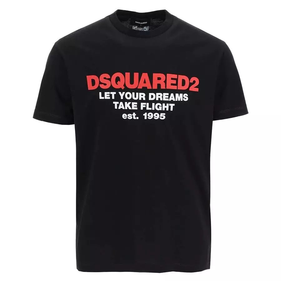 Schwarzes Baumwoll-T-Shirt von Dsquared2