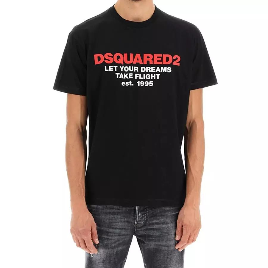 Schwarzes Baumwoll-T-Shirt von Dsquared2